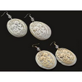 Metal on Shell Earrings Silver